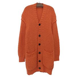 Autre Marque CARDIGÁN LARGO DE PUNTO DE ALPACA INSCRIRE Naranja