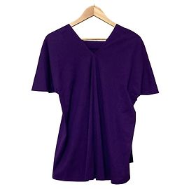 Autre Marque Drawer Cotton Jersey Short Sleeve Top Purple