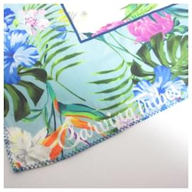 Autre Marque-Carving Tribes CARVING TRIBES × Madoka Hoshikaze Tropical Scarf Limited Scarf-Blue,Multiple colors