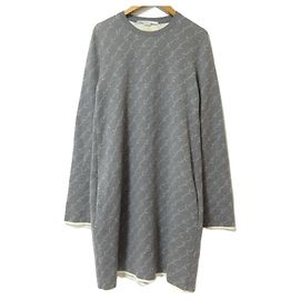 Stella Mc Cartney Strickkleid mit Stella McCartney-Logo Braun Roh