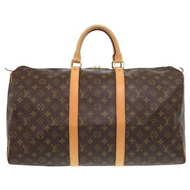Louis Vuitton Keepall 50 Monogram Boston Tasche Braun Monogramm