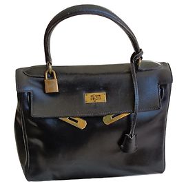 Hermès Birkin 25 Black Leather Handbag Black