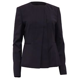Hugo Boss Jadela Asymmetrical Blazer in Black Virgin Wool  Black