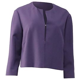 Hugo Boss Jileky Collarless Short Jacket in Purple Polyester Purple