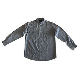 Herrenhemd grau meliert 100% Baumwolle Größe XL Adolfo Dominguez Grau