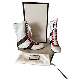 Botas de couro Gucci brancas Branco