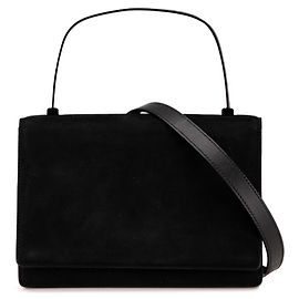 Salvatore Ferragamo Black Nubuck Leather Handbag Black