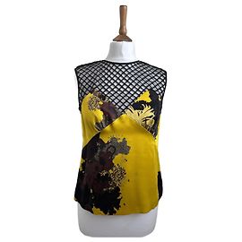 Top de seda amarillo Dries Van Noten Amarillo