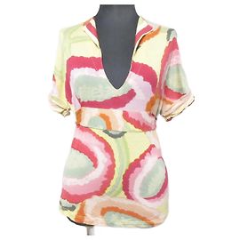 Top de cuello en V con estampado Kenzo Amarillo