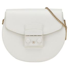 Furla Leder Schultertasche Weiß