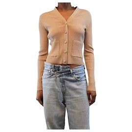 Joseph Beige gerippter Strickcardigan - Größe XS Andere