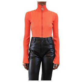 Simon Miller Orange geripptes cropped Cardigan - Größe XS Orange