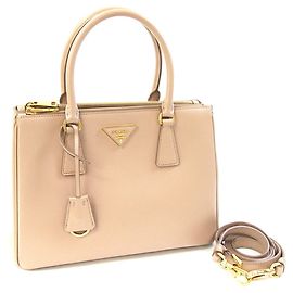 Bolsa de couro bege Galleria da Prada Bege