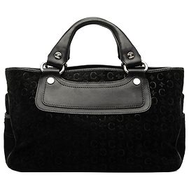 Céline Sac à main Boogie en daim Macadam noir Celine Noir