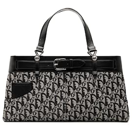 Dior-Dior Black Diorissimo Trotter Canvas Jeans Pocket Tote-Black