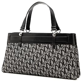 Dior-Dior Black Diorissimo Trotter Canvas Jeans Pocket Tote-Black