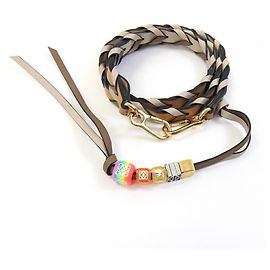 Loewe Plated Shoulder Strap Brown Beige Dark brown