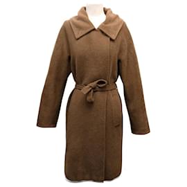 ABRIGO LARGO MAX MARA MANUELA 70% ALPACA Y 30% LANA CINTURÓN CAMEL Camello