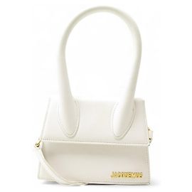 BAG JACQUEMUS LE CHIQUITO MEDIO A TRACOLLA IN PELLE BIANCA Bianco