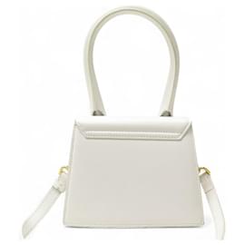 Jacquemus-JACQUEMUS LE CHIQUITO MEDIUM CROSSBODY BAG IN WHITE LEATHER-White