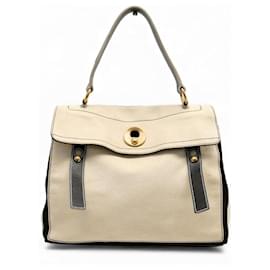 BORSO YVES SAINT LAURENT MUSE TWO 229680 IN PELLE GRANA ECRU Crudo
