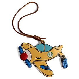 Autre Marque Charm Leather Plane Yellow Yellow