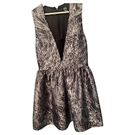 Alexander McQueen Mini Kleid Dunkelgrau Polyester Anthrazitgrau