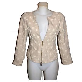 Valentino Garavani Jacke beige Baumwolle Leinen Größe 42 Beige