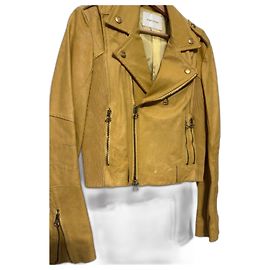 Pierre Balmain Leder Bomberjacke Gelb Gelb