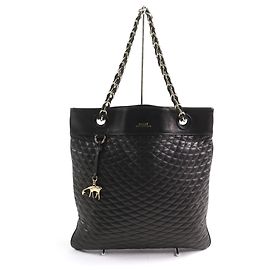 Bally gesteppte Leder-Tote Schwarz