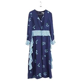 Lk Bennett Karla cross over Kleid blau Viscose Blau