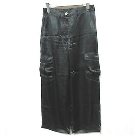 Theory Crushed Acetate Satin-Hose Schwarz
