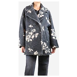 Herno Grey floral printed coat - size UK 10 Grey
