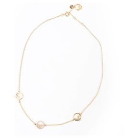 Colar Fendi F em ouro com cristais Outro