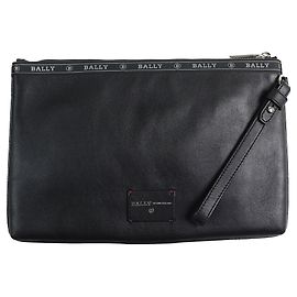 BALLY HARTLAND Black Leather Clutch Bag Black
