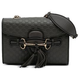 Gucci Sac à bandoulière Mini Microguccissima Emily gris Marron