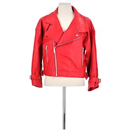 Maje Red leather jacket Red