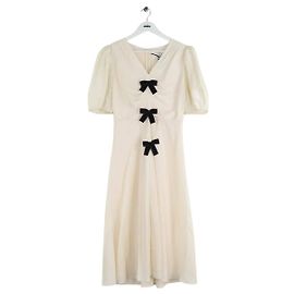 Lk Bennett Vestido de seda cor marfim Cru