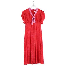 Lk Bennett Yasmina drape tea dress Kleid aus roter Seide Rot