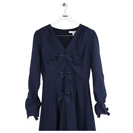 Robe Carmen en soie jacquard bleue Lk Bennett Bleu