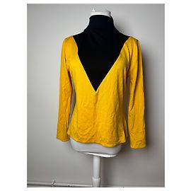 Vintage Dior Rollkragenpullover schwarz-gelb M Schwarz