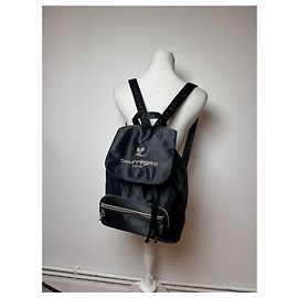 Vintage Courreges Polyester Rucksack Schwarz Schwarz