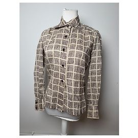 Camicia a quadri vintage Dior Nero Bianco M Marrone