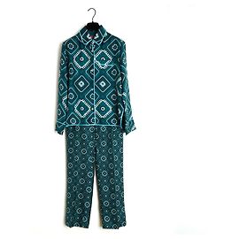 Autre Marque F.R.S. For Restless Sleepers Ensemble FR38 Green Silk Twill Ensemble UK10 US8 Green