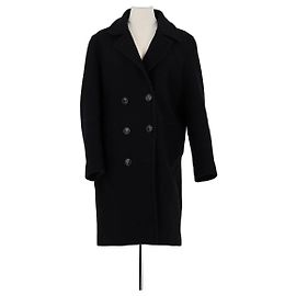 Gerard Darel Schwarzer Wollmantel Schwarz