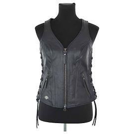 Autre Marque Black sleeveless leather top Black