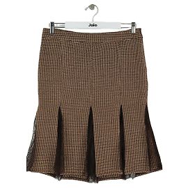 Valentino Mini saia de lã marrom Marrom