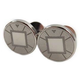 Cartier AG925 Logo-Engraved Round Cufflinks Other