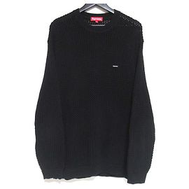 Supreme Textured Small Box Sweater Knit Pullover Black