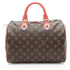 Louis Vuitton Limited Edition Monogram Canvas Totem Speedy 30 Tasche Braun